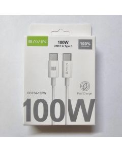 BAVIN kabl 100W 1m type-C na type-C, bela - 90126-1