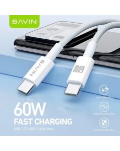 BAVIN Kabl 60W Type-C na Type-C, 1m, bela