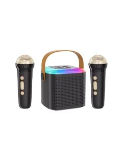 BAVIN mini karaoke zvučnik sa 2 mikrofona, crna - 90506-1-1