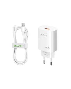 BAVIN Punjač 22.5w Usb A + kabl Type C, bela - 90051