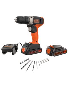 BLACK & DECKER Aku bušilica odvijač 18V 2 x 1,5 Ah BCD001KBA10 sa setom pribora u koferu - BCD001KBA10
