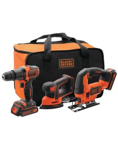 BLACK & DECKER Set aku alata, Udarna bušilica + ubodna testera + brusilica 18V 1,5 Ah BCK31S1S - BCK31S1S