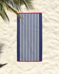 DEKOR DOM Plažni peškir 86x170cm Beach master Lines Beach Blue - 023850
