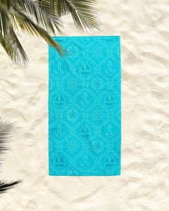 DEKOR DOM Plažni peškir 86x190cm Beach master Anchor Wheel uni Turquoise - 023851