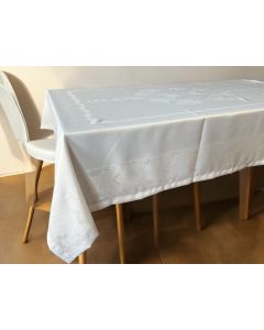 VIKTORIJA Vodootporni stolnjak Jumbo 160x220cm Bela boja - VLK000137-belaboja
