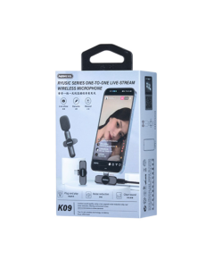 Bezicni mikrofon Lavalier Remax K09 1u1 za mobilni telefon Type-C crni - 618505