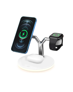 Bezicni punjač 3u1 Magsafe za Apple Watch, AirPods iPhone beli - 051316