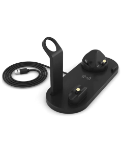 Bezicni punjač B-07 6u1 za iPhone,Airpods,Apple Watch 15W crni - 058953