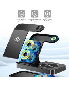 Bezicni punjač B-18 4u1 za 2x iPhone,Airpods,Apple Watch 15W crni - 058951