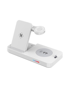 Bezicni punjač B-19 4u1 za 2x iPhone,Airpods,Apple Watch 15W beli - 603586