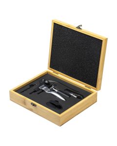 Castelli Vinski set luksuzna drvena kutija, rabbit vadičep, dozator, čep i sekač folije Barolo, 5u1