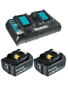 MAKITA Set baterija 2x BL1850B 18V/5.0Ah + Brzi punjač sa dva porta