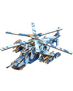 3d drvena slagalica - Helikopter - plava ajkula - 13-1-1