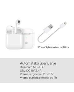 Bluetooth slušalice AirPhones i14 TWS HQ bele - 060165-1