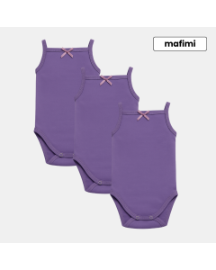 Mafimi Pamučni Bodići na bretele za bebe i decu set od 3 - ljubičasta - P-119156