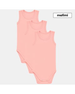 Mafimi Pamučni Bodići Atlet za bebe i decu set od 3 - Roze - P-117856