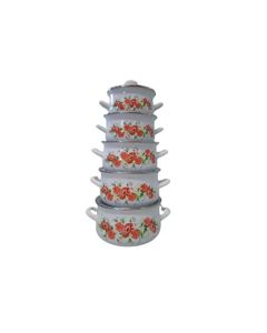 BONERA Set emajliranih šerpi 5/1 Cveće - BON.CVECE