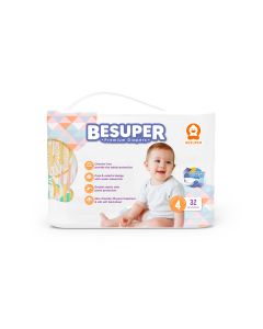BESUPER Premium Pelene 4 (L, 9-14 kg) 32 kom - BSP-P-4L
