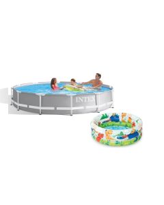 INTEX Bazen sa metalnim okvirom 366 x 76 cm, 26712NP + INTEX Bazen pvc dino buddies 3-ring baby pool - BUNDINTEX26712NP