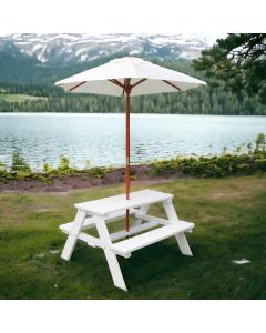 KINDER HOME Baštenska garnitura KINDER HOME, Dečiji sto za piknik, Kišobran anti-UV 30+ - C076-1