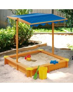 KINDER HOME Dečiji drveni peščanik KINDER HOME, sa podesivim, vodootpornim poklopcem anti-UV 30