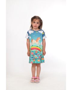 BAIKA Letnja haljina za devojčice - Rainbow unicorn