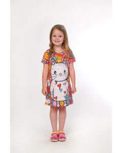 BAIKA Letnja haljina za devojčice - Graffiti Cica