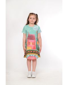 BAIKA Letnja haljina za devojčice - Kućica na brdu