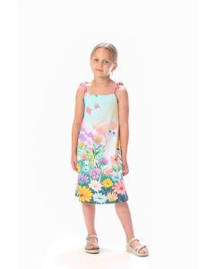 BAIKA Haljina na bretele za devojčice - Cica u cveću