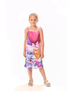 BAIKA Haljina na bretele za devojčice - Maca sa balonima