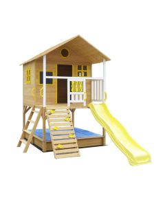 KINDER HOME Velika dečija kućica sa peščanikom i toboganom, za igru na otvorenom u dvorištu i bašti