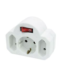 COMMEL Trostruki razdelnik sklopka 2xEuro 2,5A 250V+šuko - C240-303