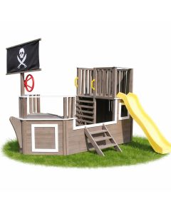 Dečija drvena penjalica Piratski brod sa toboganom i peskarnikom KINDER HOME