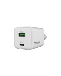 CANYON Punjač CU45AC GaN 45W 1xPD 1xQC, bela - CNS-CUW45AC