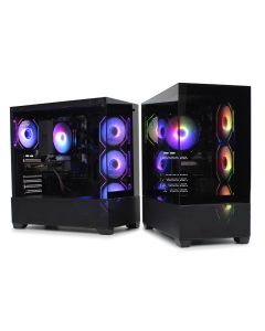IG-MAX Kućište X218B-4F V2 ARGB Black Horizon glass