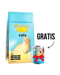 WILLOWY Suva hrana za mačke Gold Cat 2kg + Gratis FRENDI Konzerva 400g - 3360134