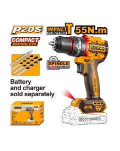 Akumulatorska udarna bušilica CIDLI205581 55Nm 20V SOLO INGCO
