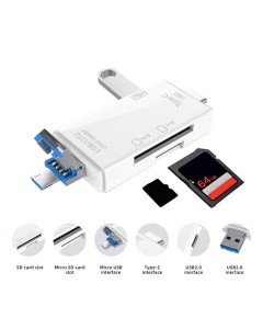Čitač kartica USB JWD 6u1 OTG beli - 220863-1-1-1-1-1-1-1