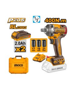 Akumulatorski udarni odvijač CIWLI2040E 1/2 400Nm 2×2.0Ah SUPER INGCO