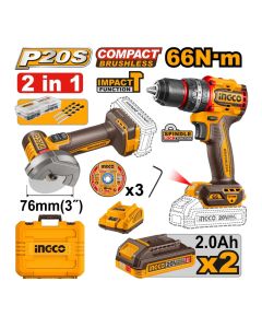 Akumulatorski set alata CKLI20255E 2x2,0Ah SUPER INGCO