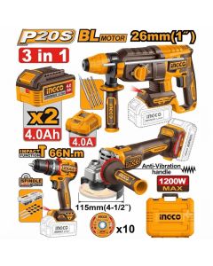Akumulatorski set alata CKLI202598E 3/1 2×4,0Ah SUPER INGCO