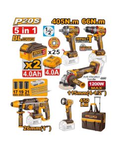 Akumulatorski set alata 5/1 CKLI20595E SUPER INGCO