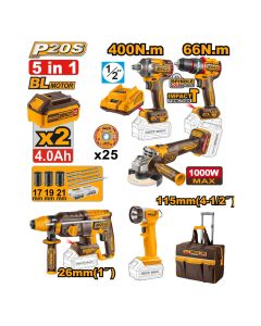 Akumulatorski set alata CKLI2059E 20V 2×4,0Ah SUPER INGCO