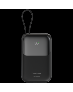 CANYON Power bank OnPower 101 sa kablom 10000 mAh PD22.5W, crna - CNS-CPB101BK