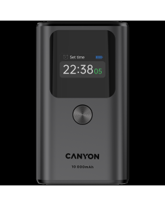 CANYON Power bank OnPower 130 TFT 10000 mAh PD30W, siva - CNS-CPB130DG