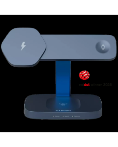 CANYON Wireless charging station Hexagon 310 3in1, siva/plava