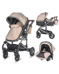 Coccolle Siyana Kolica za Bebe 3u1 - Bež - 10209