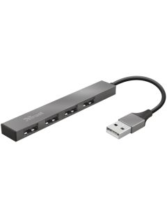 Adapter TRUST HALYX USB2.0/4xUSB/Aluminjum/siva