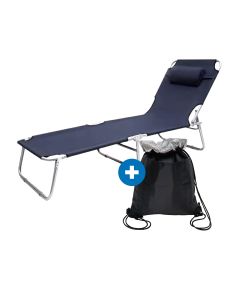 eHomeGarden Ležaljka sa jastukom plava + rashladna torba