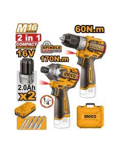 Akumulatorski set alata COSLI240968 16V 2x2,0Ah SUPER INGCO